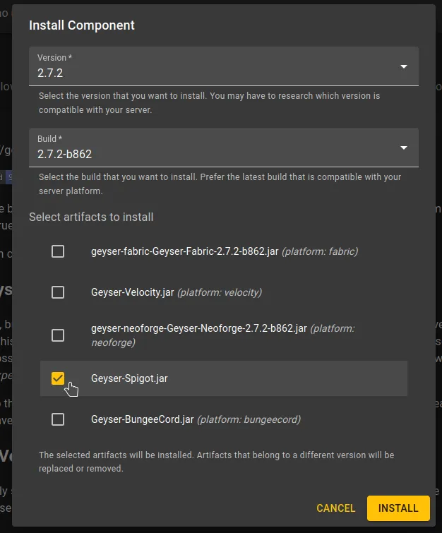 Select Geyser build