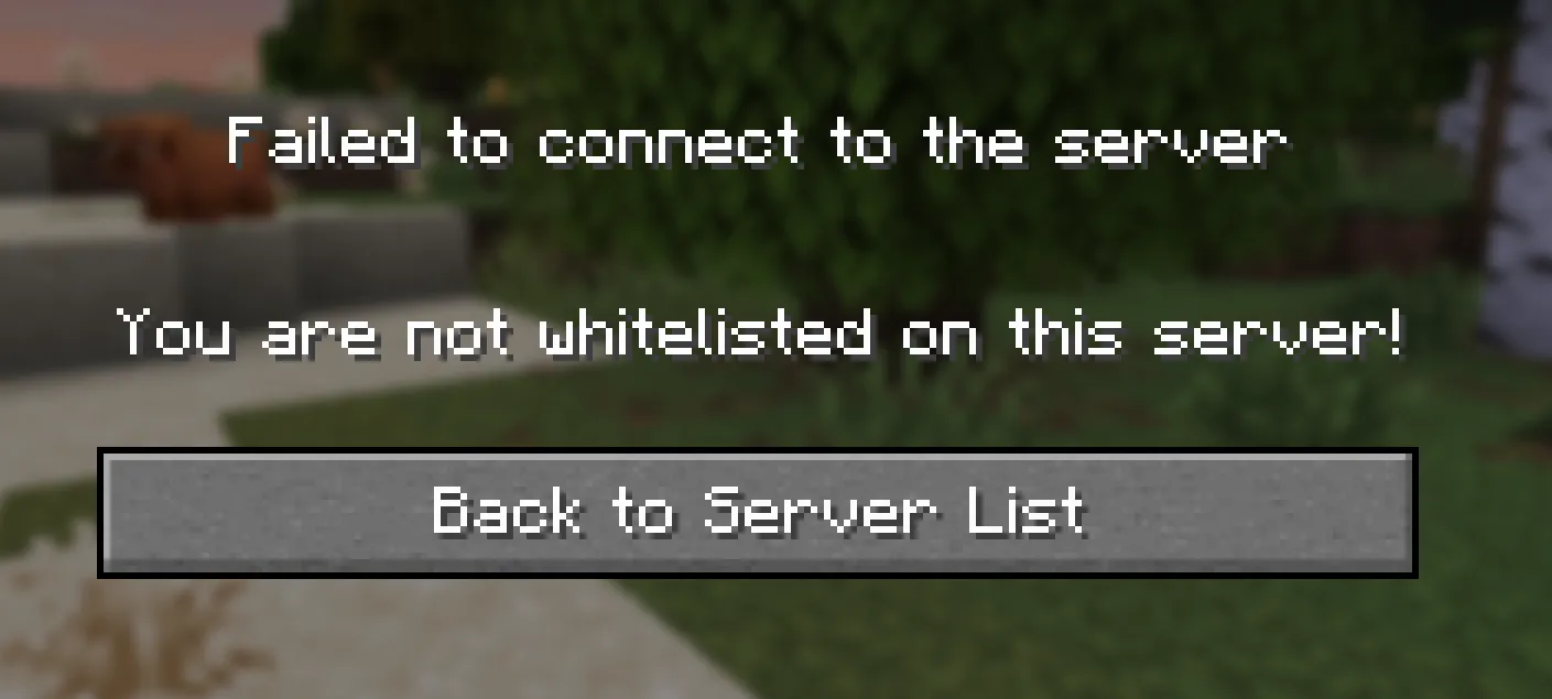 Disconnect message you are not whitelisted on this server