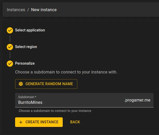 Create Minecraft instance